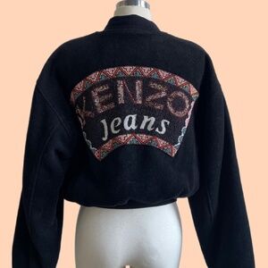 Rare 1990's vintage cropped Kenzo embellished logo bomber jacket